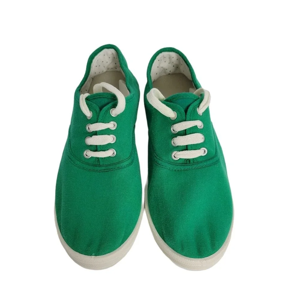 Green‎ Canvas Lace Up Sneakers Women's Size 7 Casual Everyday Comfort